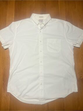 J. Crew White Short-Sleeve Button-Down Shirt